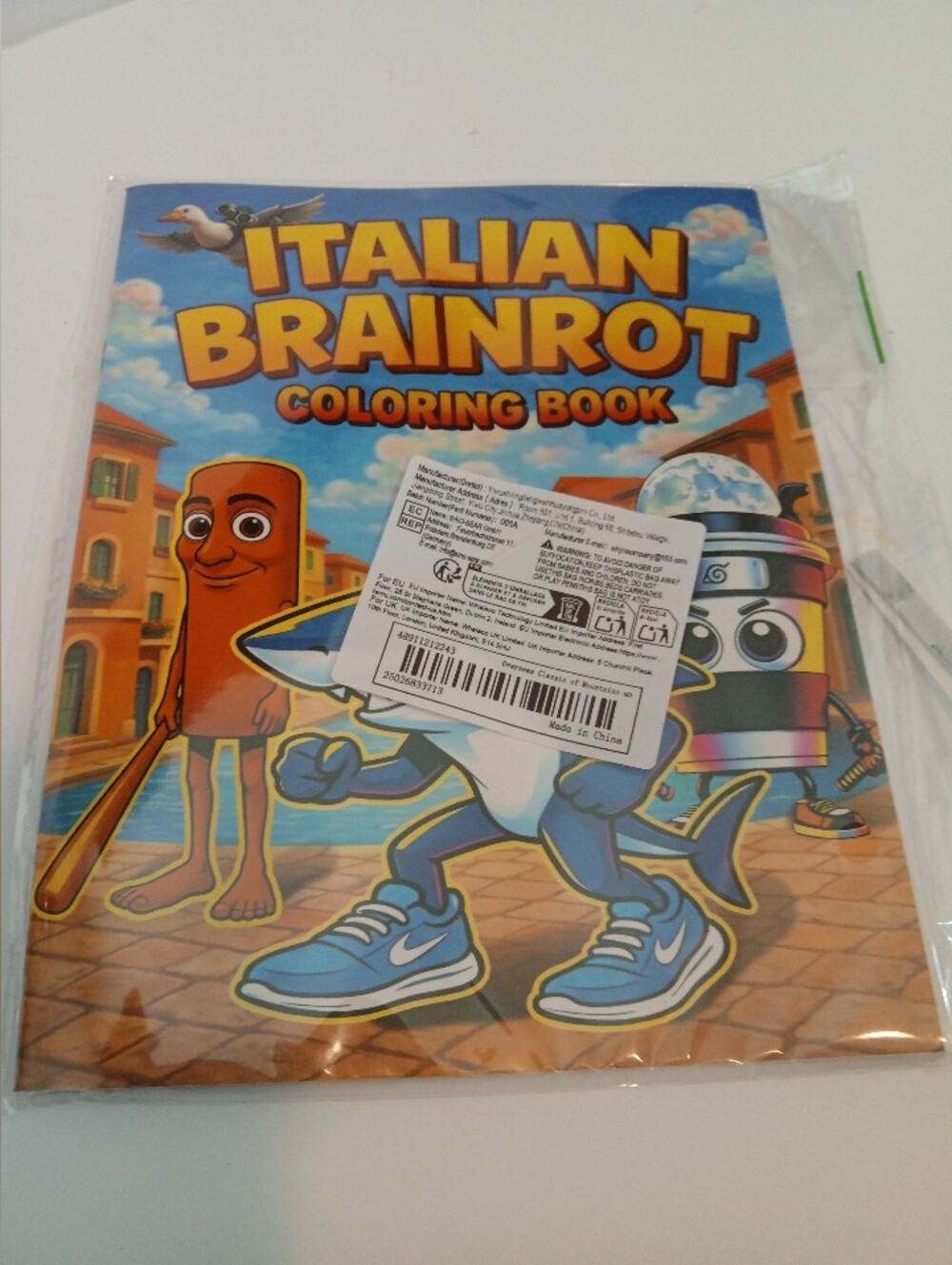 Italian Brainrot Coloring Book - Bold Blue Cover